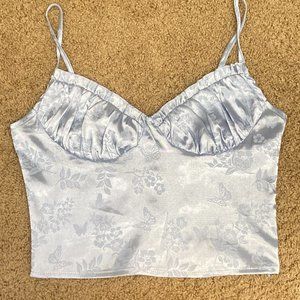 Pacsun LA Hearts Bustier Jacquard Tank Top Light Blue Size: Small